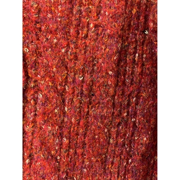 Skies Are Blue Red Multi Color Speckled Button Front Cardigan Sweater XL - Picture 4 of 10